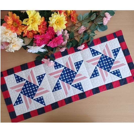 Patriotic Ohio Star Table Runner