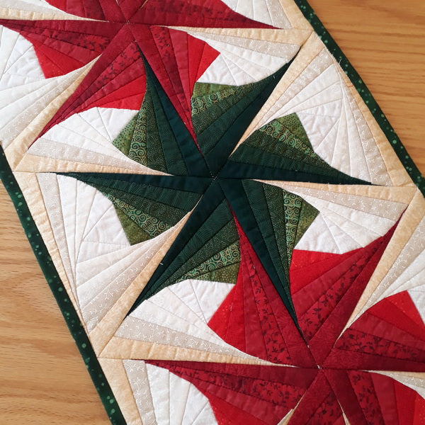 EW227 Christmas Star Quilted Table Runner