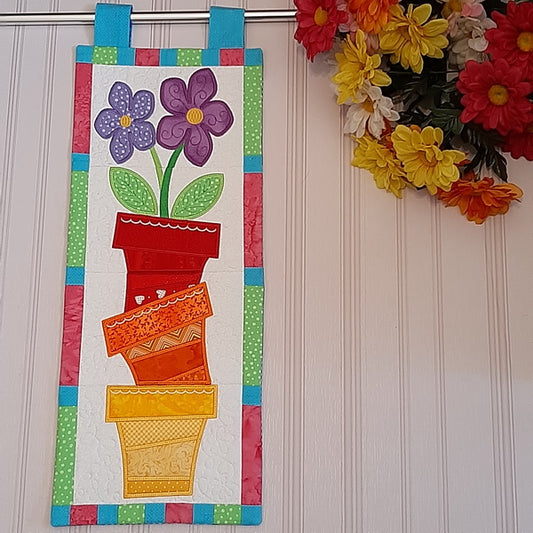 EW247  Flower Pot Stack Mini Quilt
