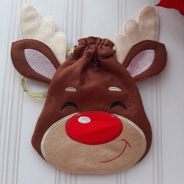 EW268 Reindeer Drawstring Bags