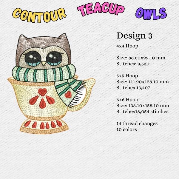 EW357 Contour Teacup Owls