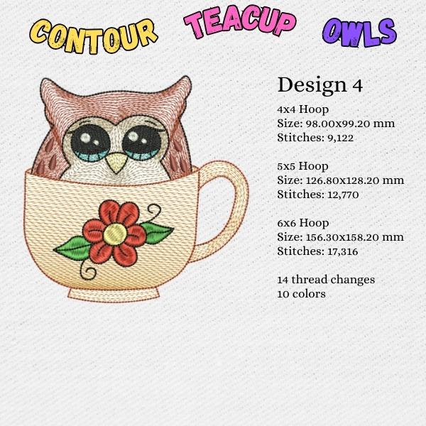 EW357 Contour Teacup Owls