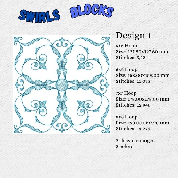 EW358 Swirls Blocks