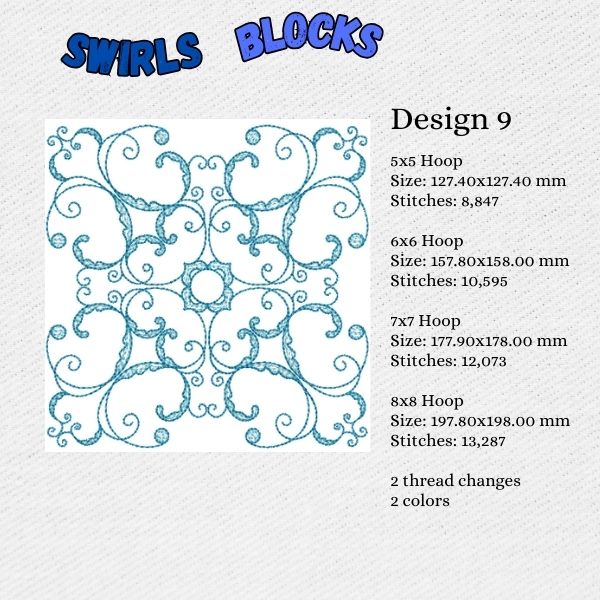 EW358 Swirls Blocks