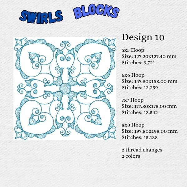 EW358 Swirls Blocks