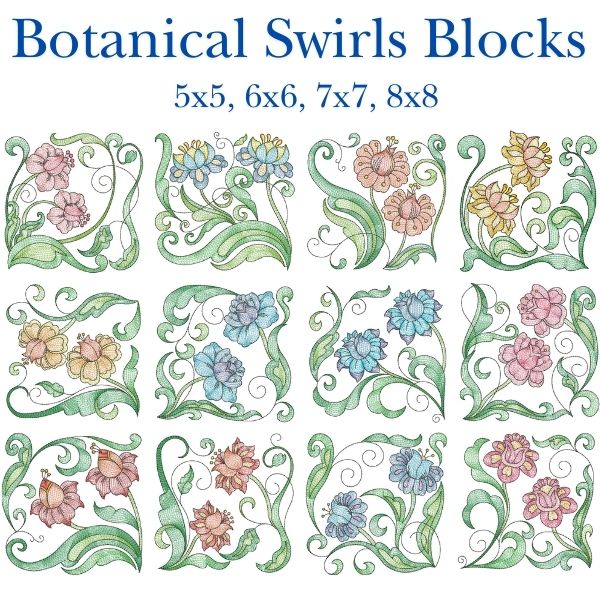 EW359 Botanical Swirls Blocks