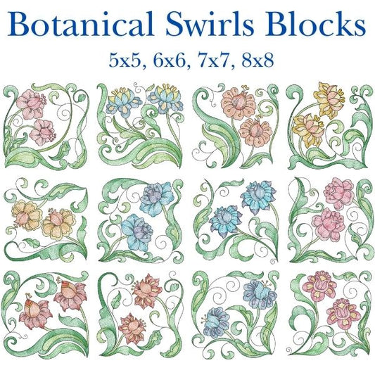 EW359  Botanical Swirls Blocks