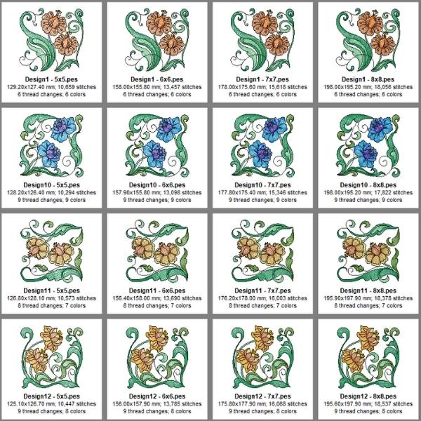 EW359 Botanical Swirls Blocks