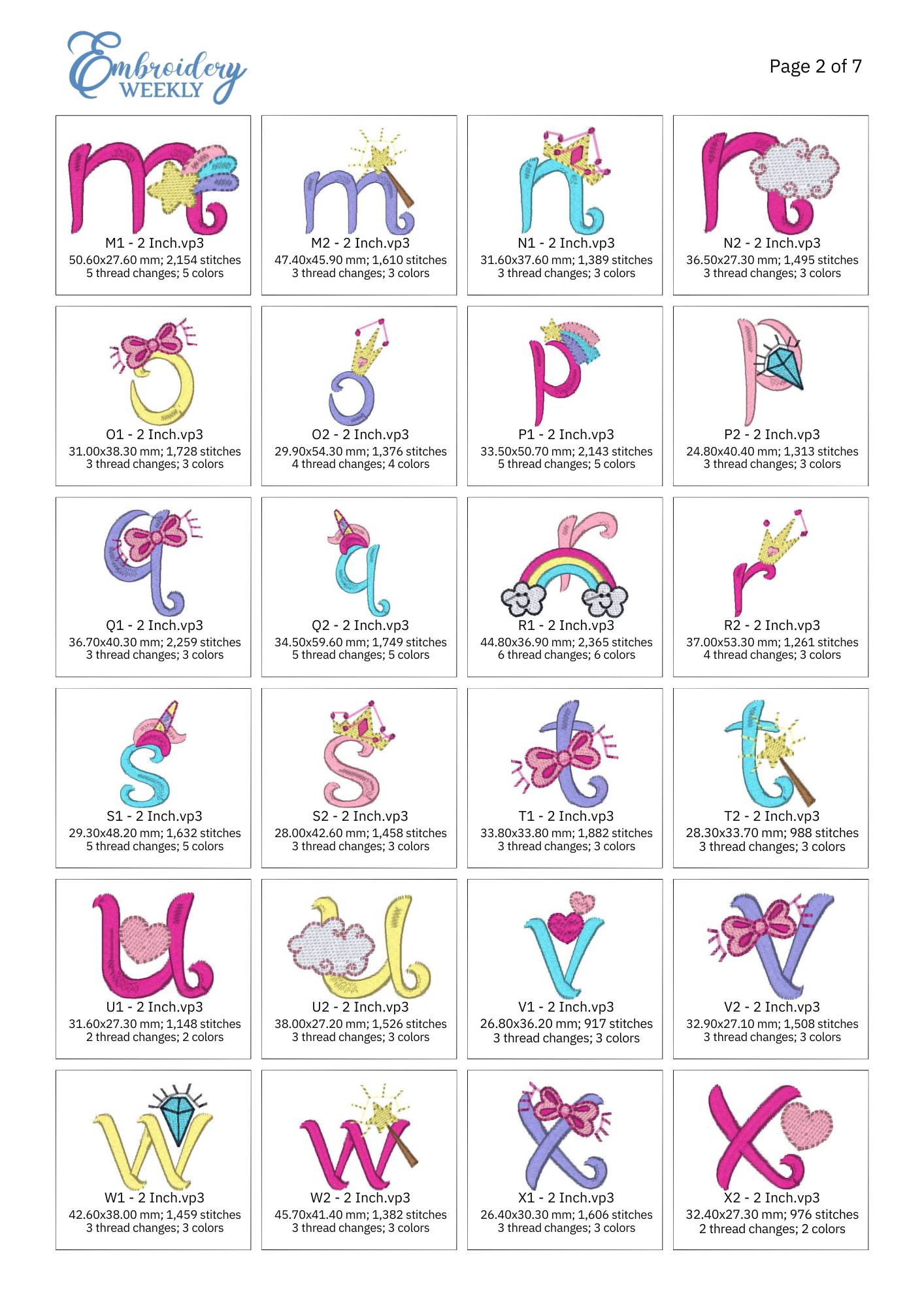 EW368 Unicorn Embroidery Design Font