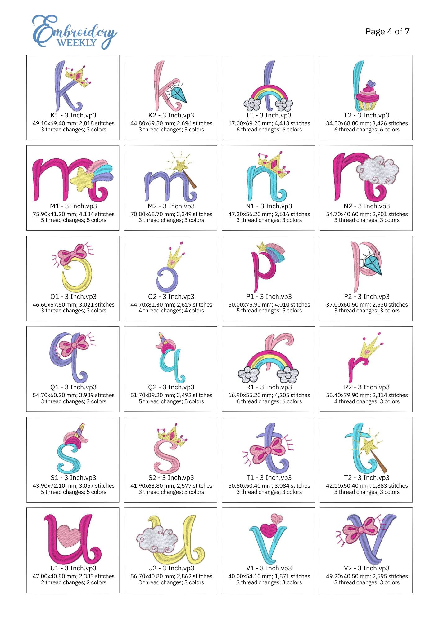 EW368 Unicorn Embroidery Design Font