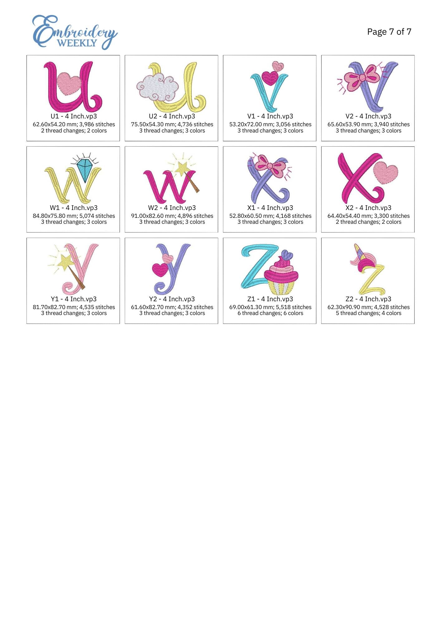 EW368 Unicorn Embroidery Design Font