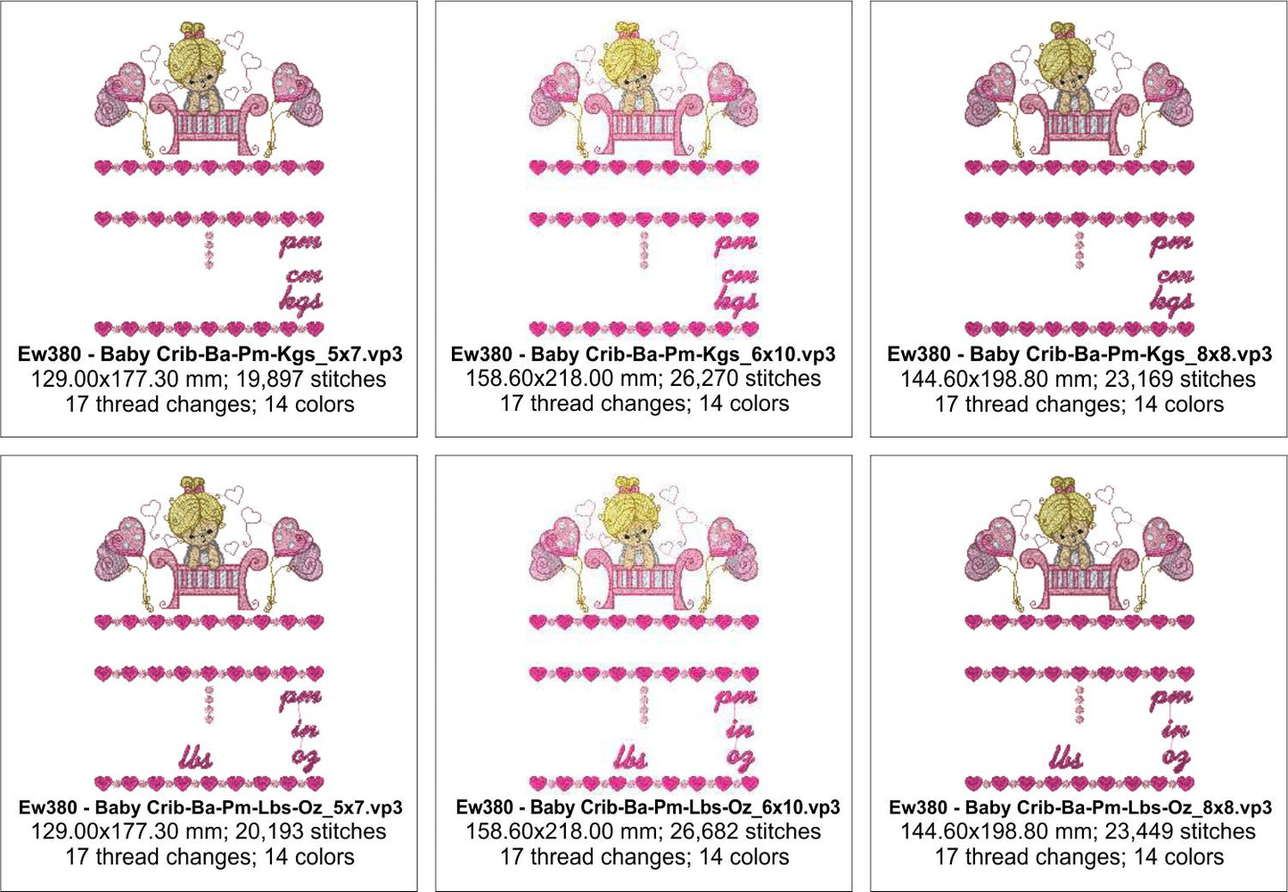 EW380 Baby Crib Birth Announcement Template