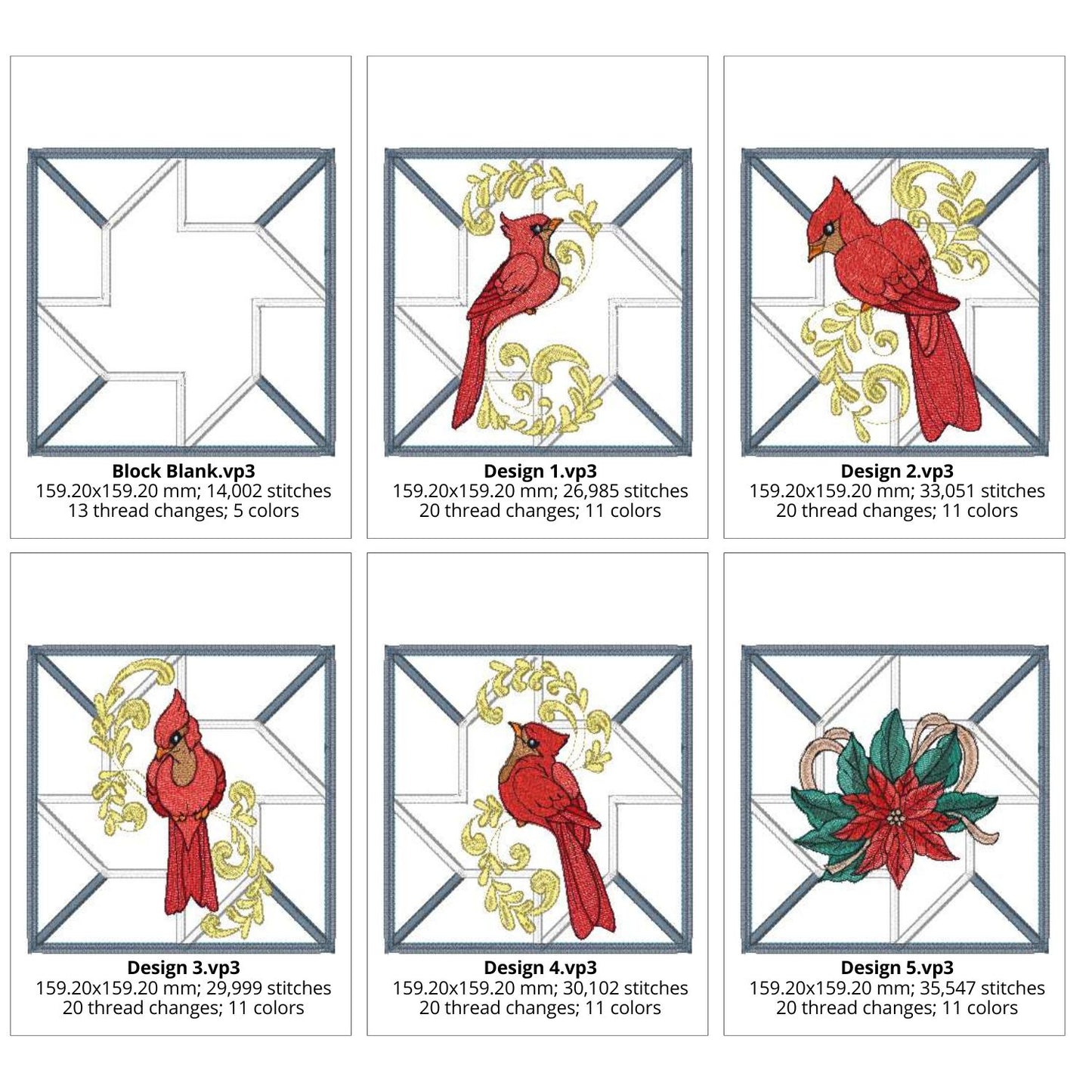 EW384 Winter Birds Table Runner