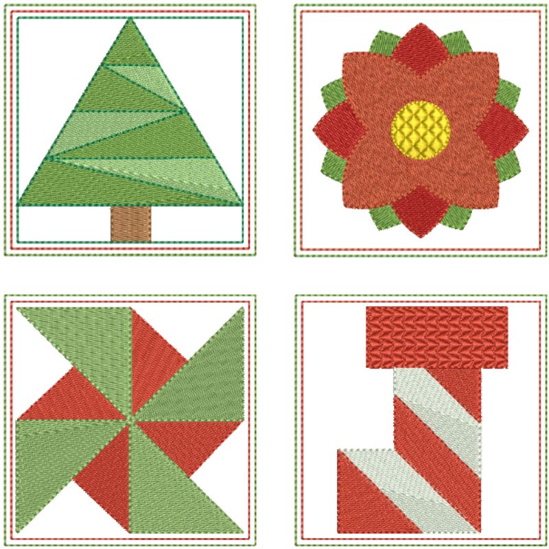 EW391 Mini Christmas Quilt Blocks