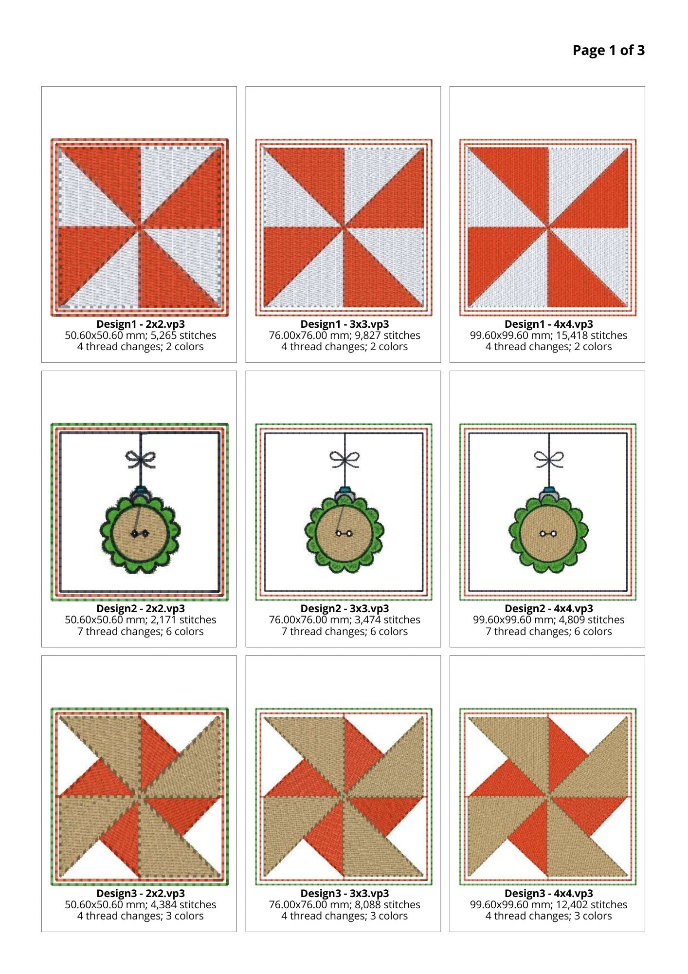 EW391 Mini Christmas Quilt Blocks
