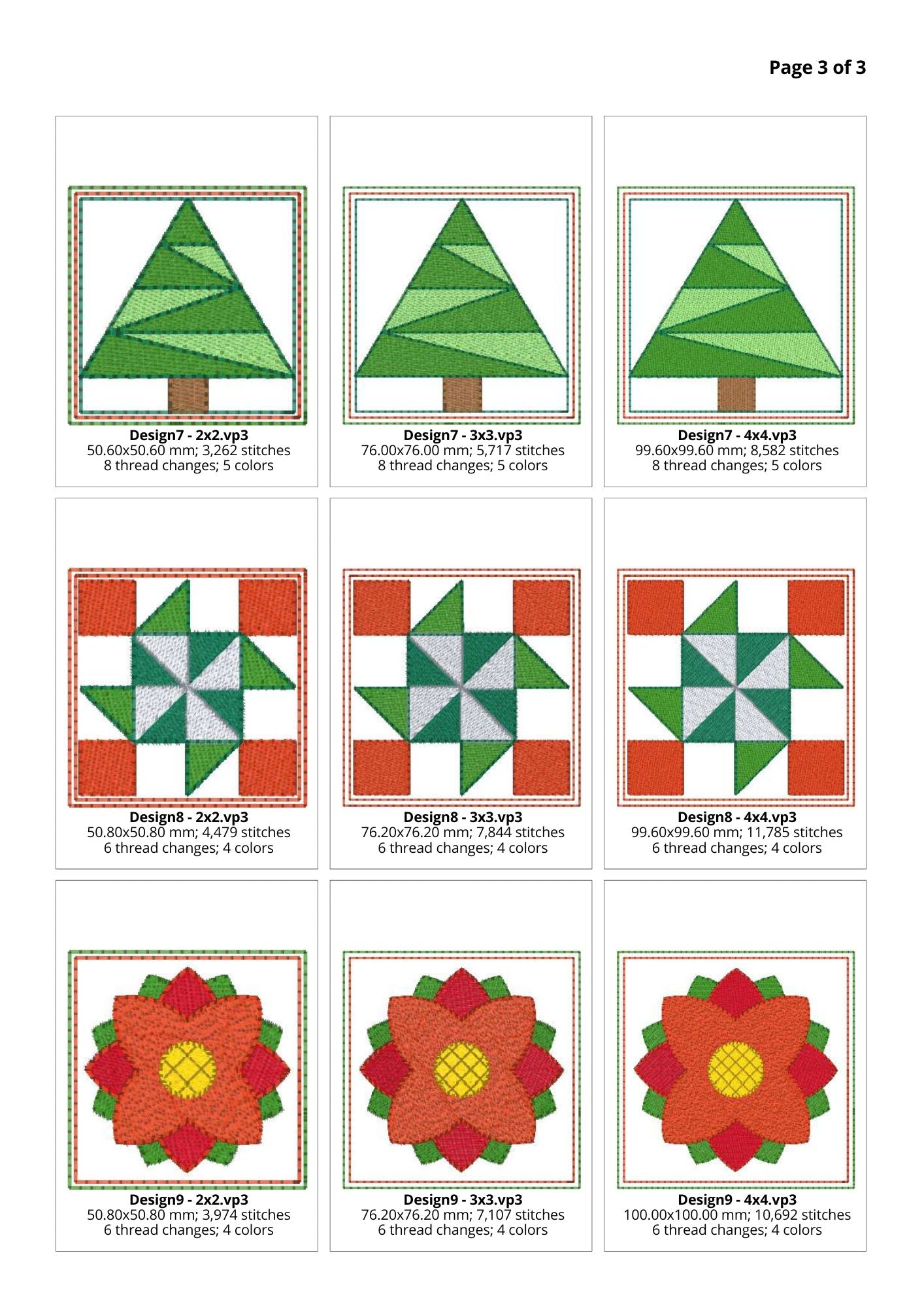 EW391 Mini Christmas Quilt Blocks