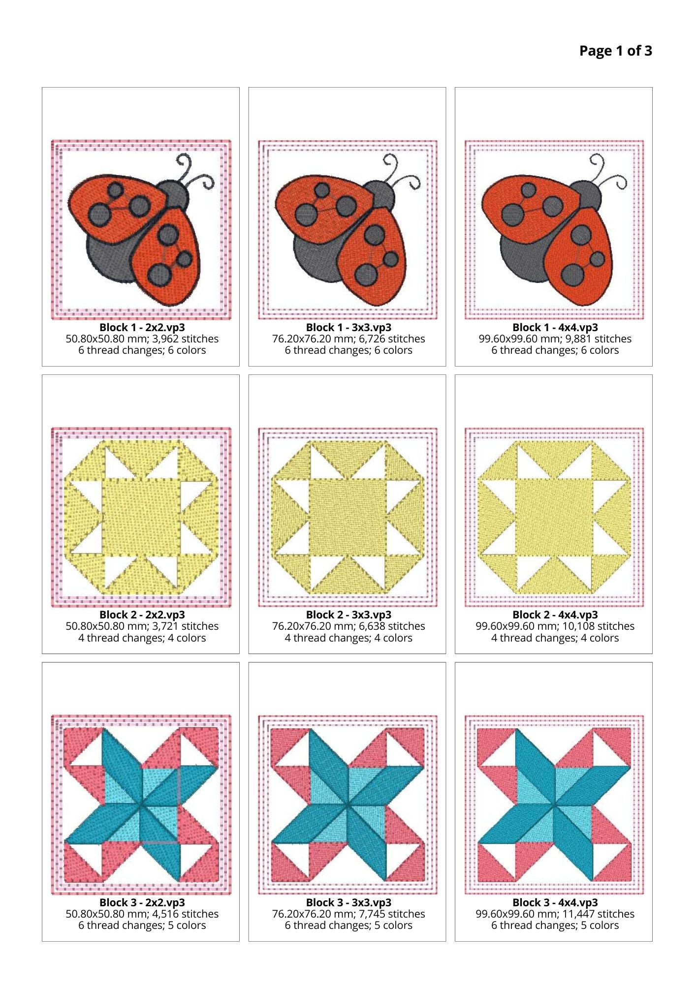 EW392 Mini Quilt Blocks 1