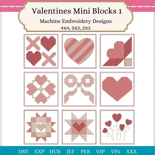EW395  Valentines Mini Quilt Blocks 1