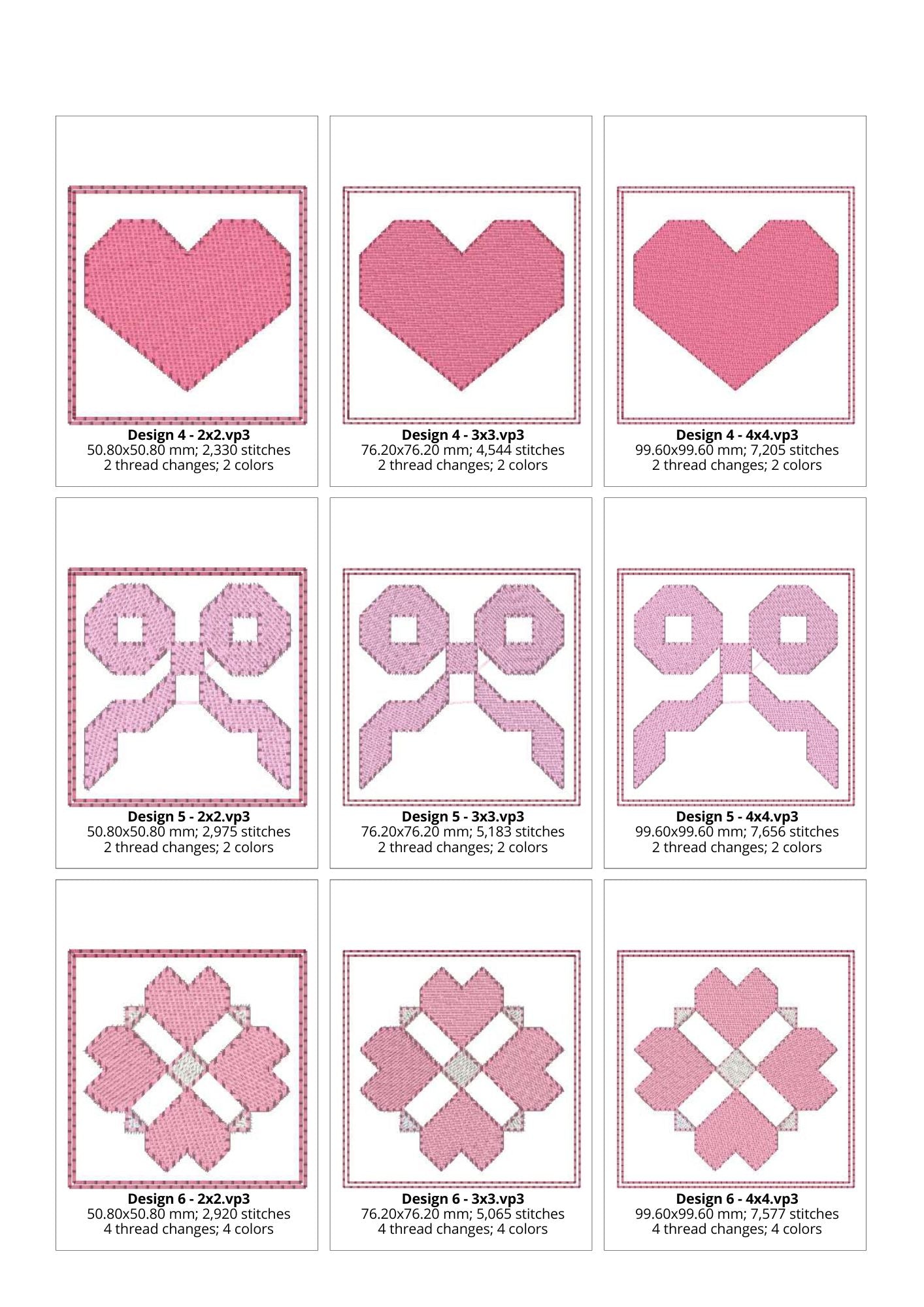 EW395 Valentines Mini Quilt Blocks 1