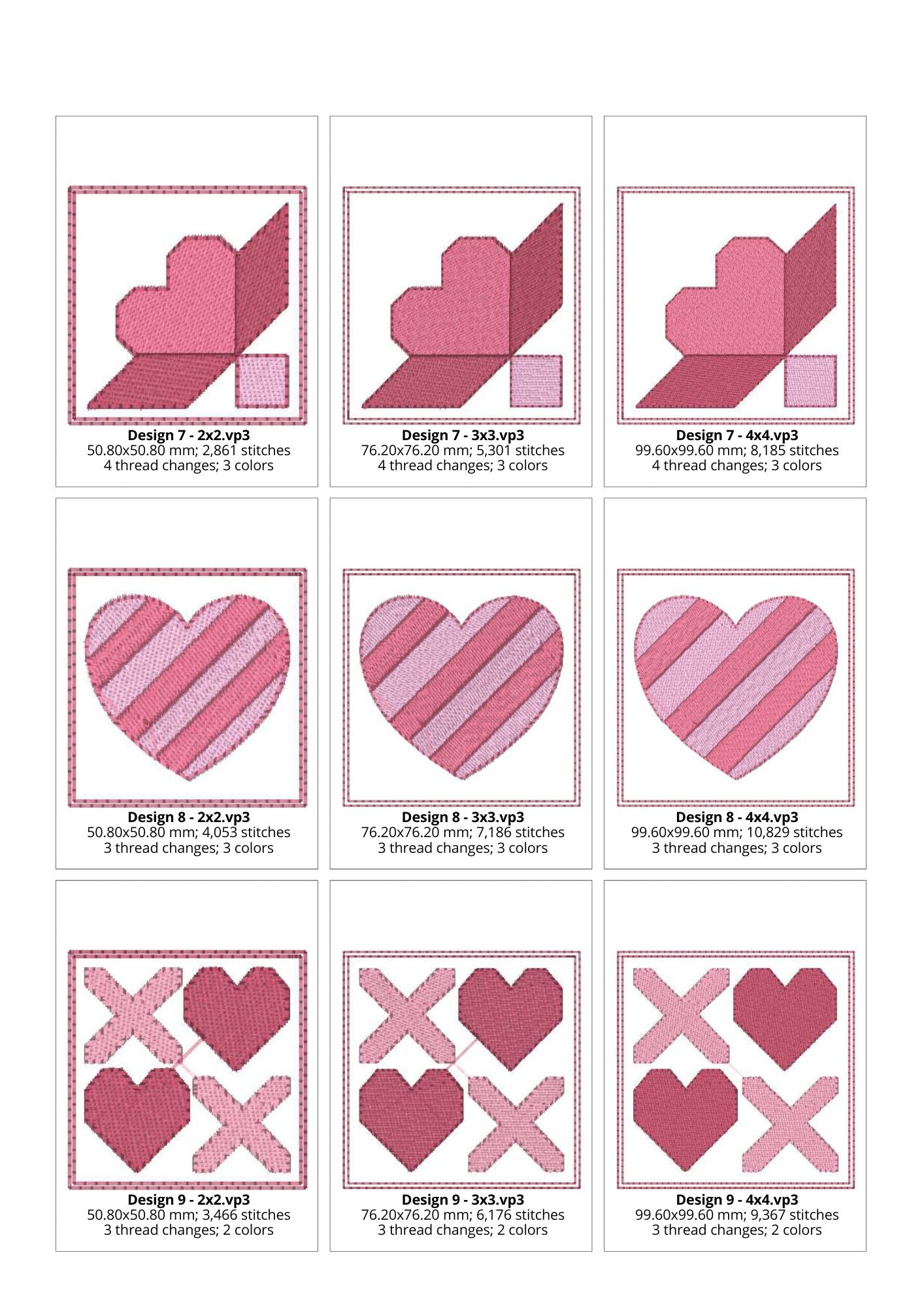 EW395 Valentines Mini Quilt Blocks 1