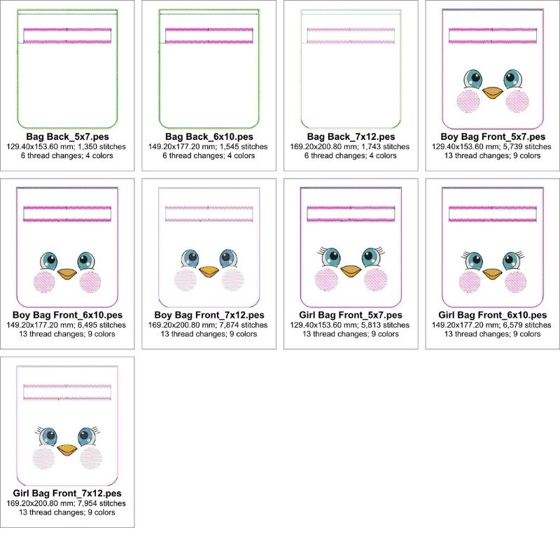 EW401 ITH Chick Treat Bags