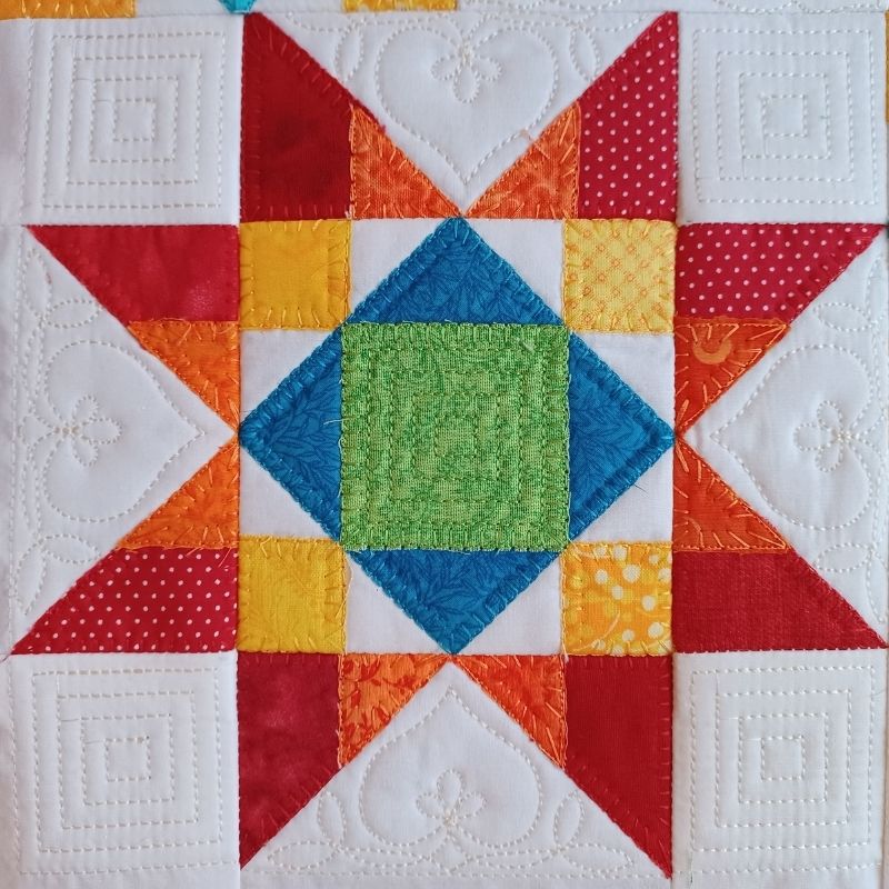 EW413 Applique Star Quilt Block Panel