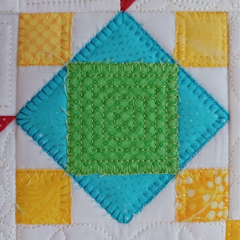 EW413 Applique Star Quilt Block Panel