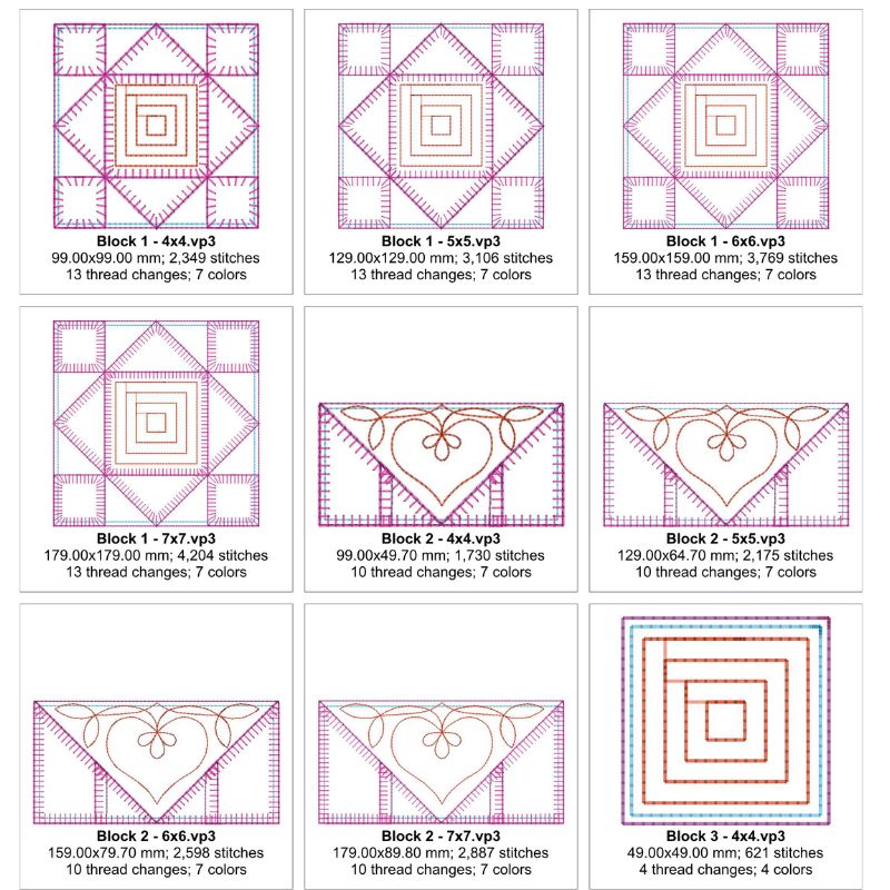 EW413 Applique Star Quilt Block Panel