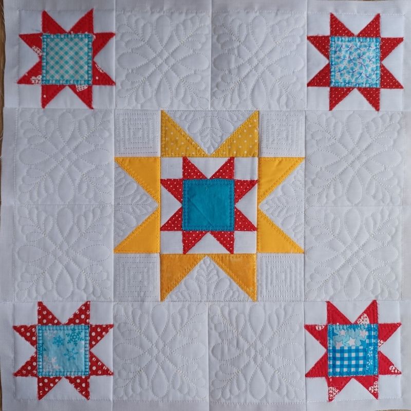 EWDP002 - Pack - Applique Scrappy Star Quilt Block Panels