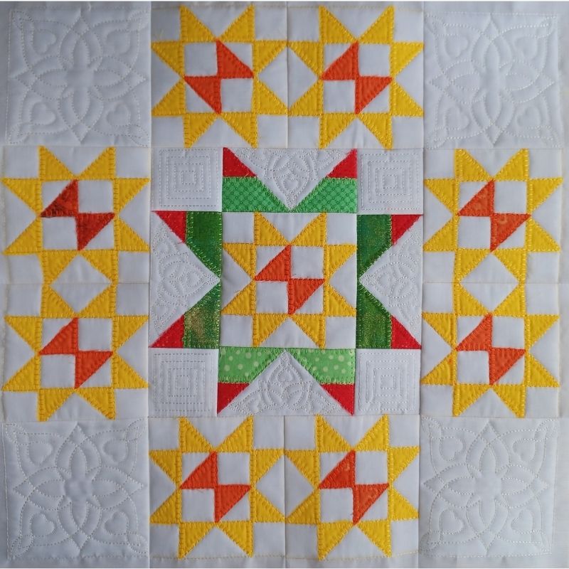EWDP002 - Pack - Applique Scrappy Star Quilt Block Panels
