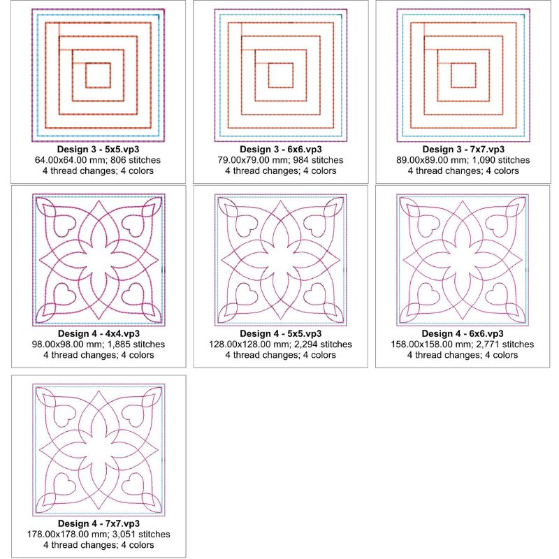 EWDP002 - Pack - Applique Scrappy Star Quilt Block Panels
