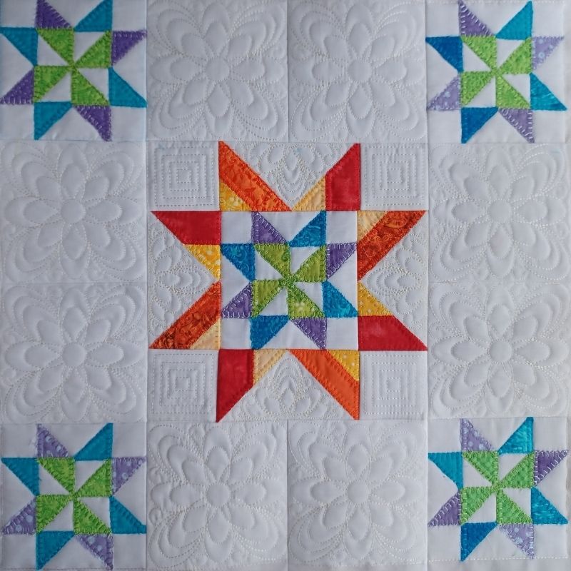 EWDP002 - Pack - Applique Scrappy Star Quilt Block Panels
