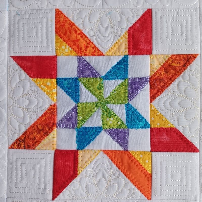 EWDP002 - Pack - Applique Scrappy Star Quilt Block Panels