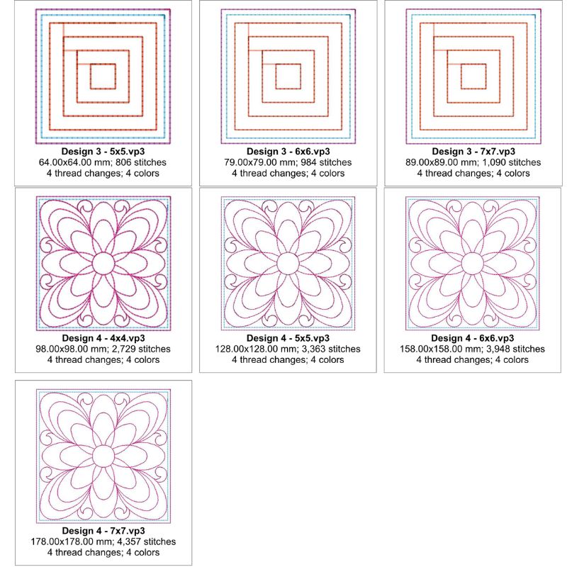 EWDP002 - Pack - Applique Scrappy Star Quilt Block Panels