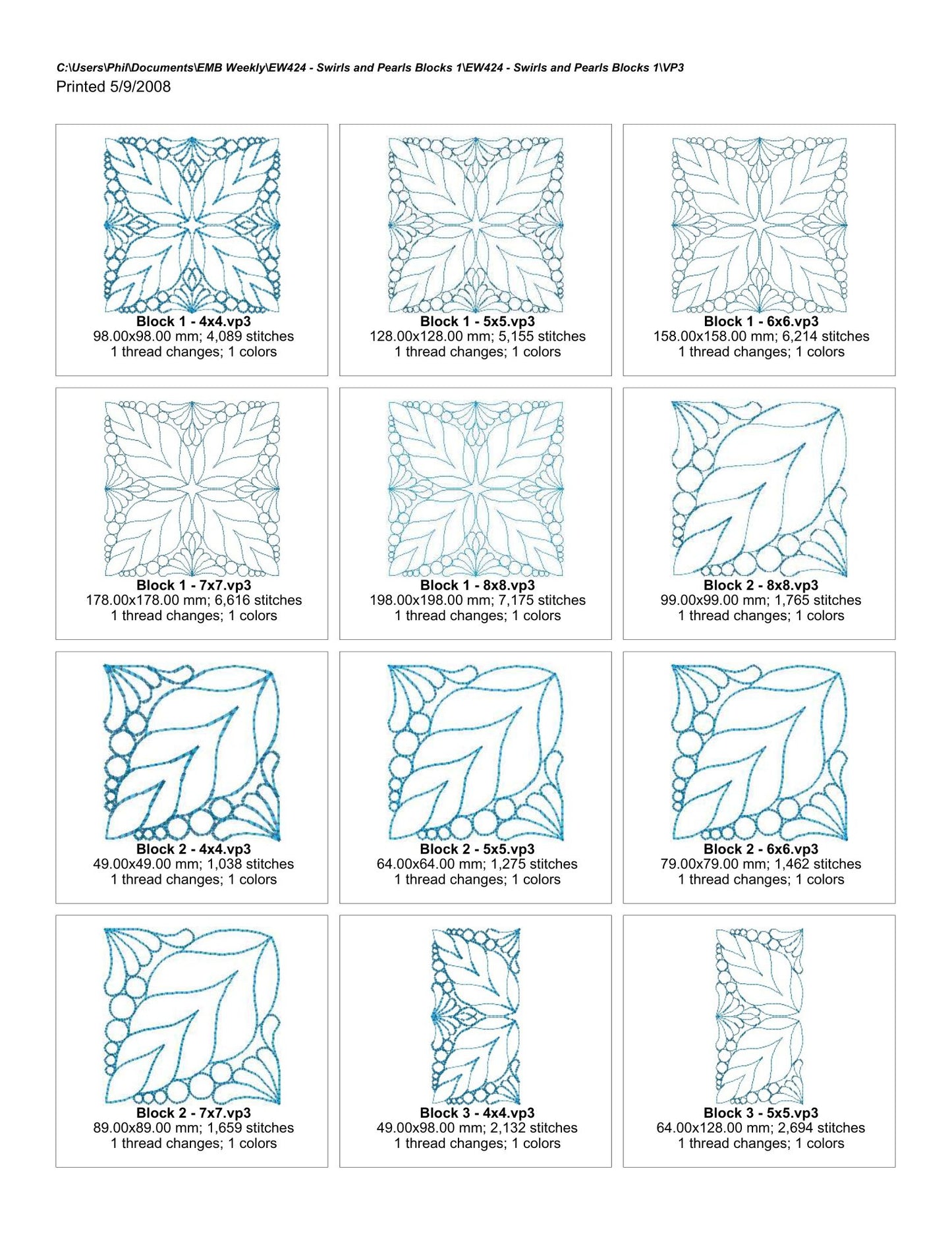 EWDP003  Quilt Block Stencils