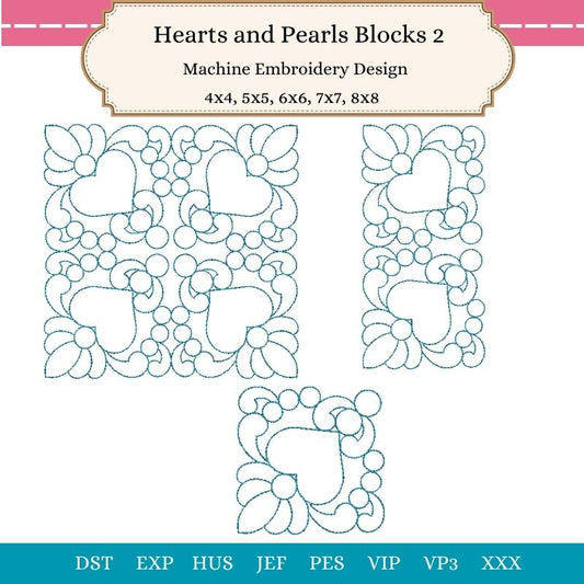 EW426  Hearts and Pearls Blocks 2