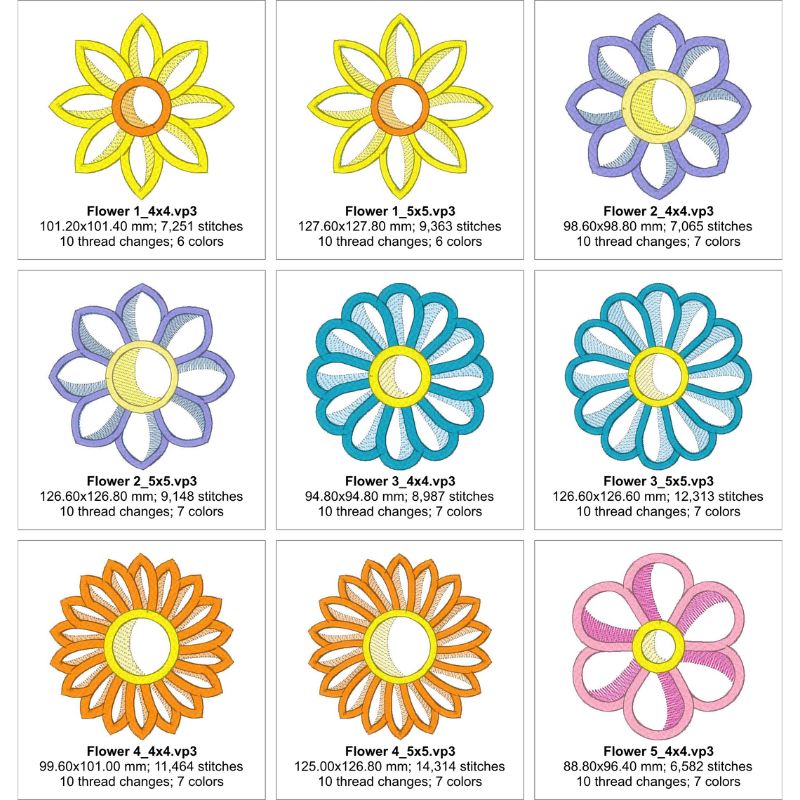 EW430 ITH Summer Flower Coasters
