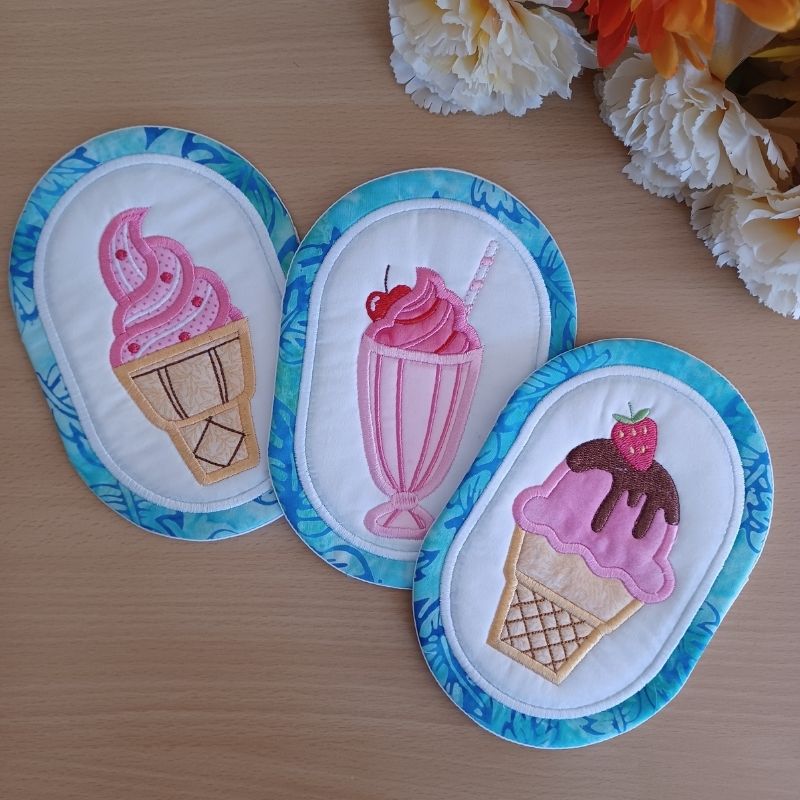 EW443 - ITH Ice-cream Mug Rugs