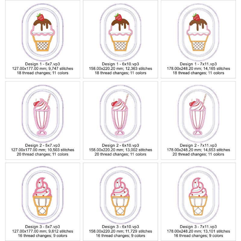 EW443 - ITH Ice-cream Mug Rugs