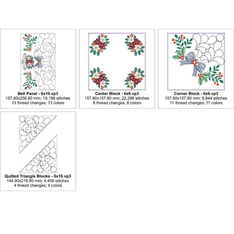 EW458 - Heirloom Christmas Table Topper Quilt