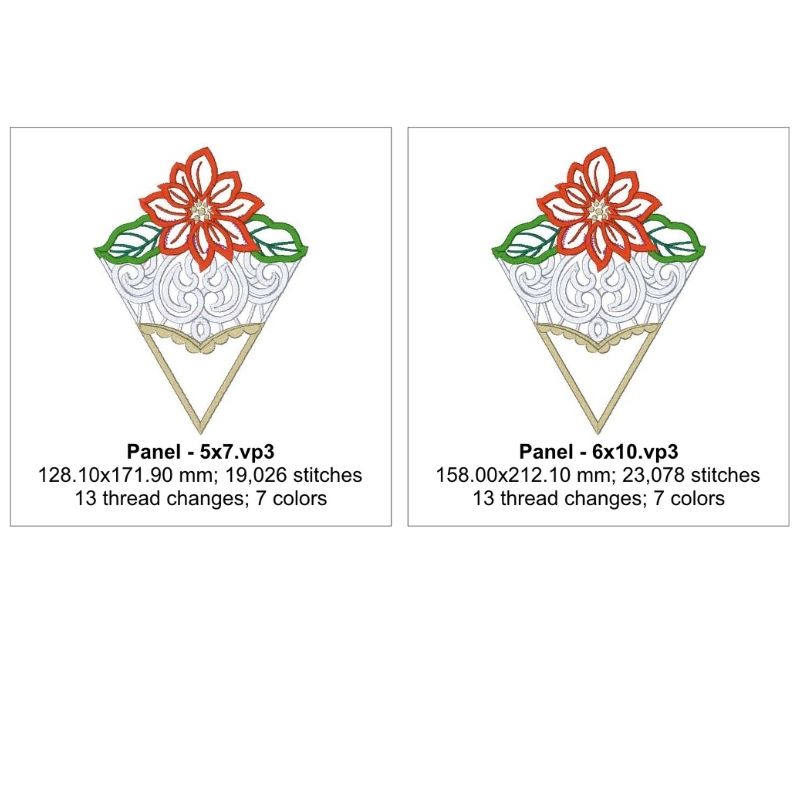 EW460 - Poinsettia Cutwork Topper