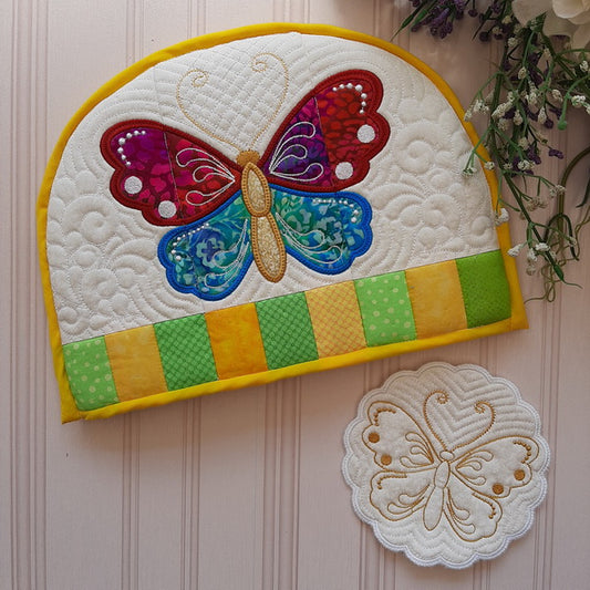 EWC155  IHQ Butterfly Tea  cosy and Trivet