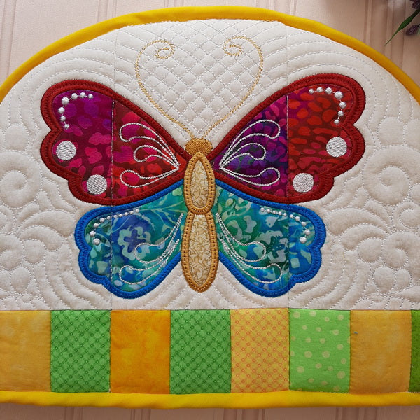 EWC155 IHQ Butterfly Tea cosy and Trivet