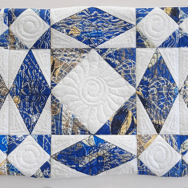 EWC165 ITH Quilted Storm At Sea Table Runner