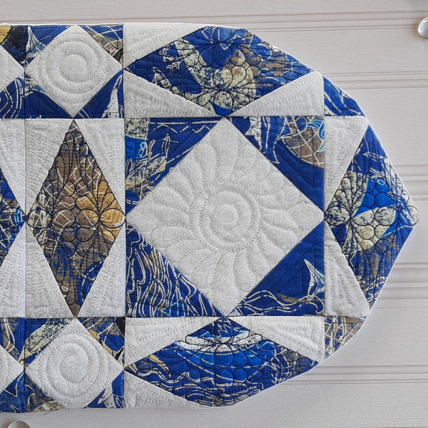 EWC165 ITH Quilted Storm At Sea Table Runner