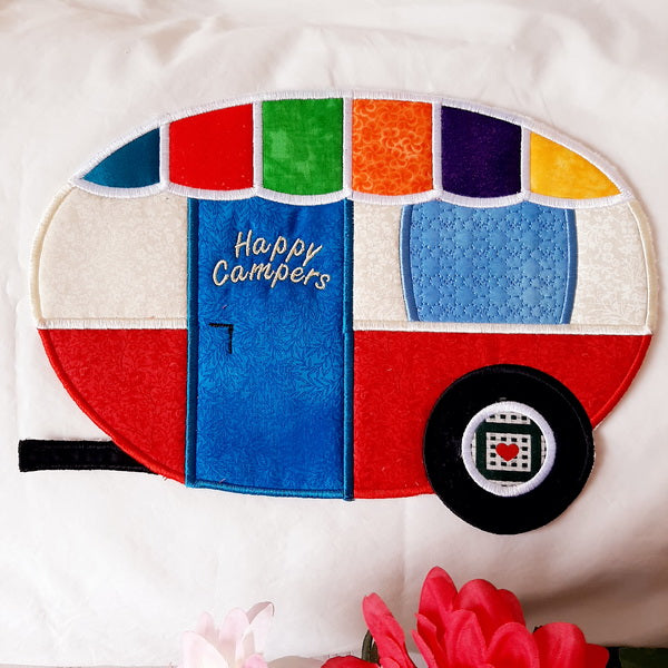 EWC185 ITH Large Applique Happy Camper 1