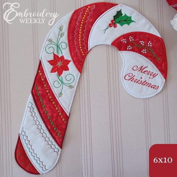 EWC211 ITH Large Applique Candy Cane Design