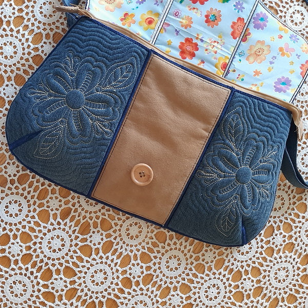EWC212 Lace and Denim Bag