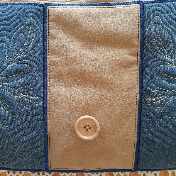 EWC212 Lace and Denim Bag