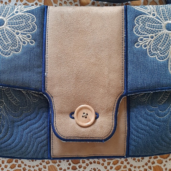 EWC212 Lace and Denim Bag